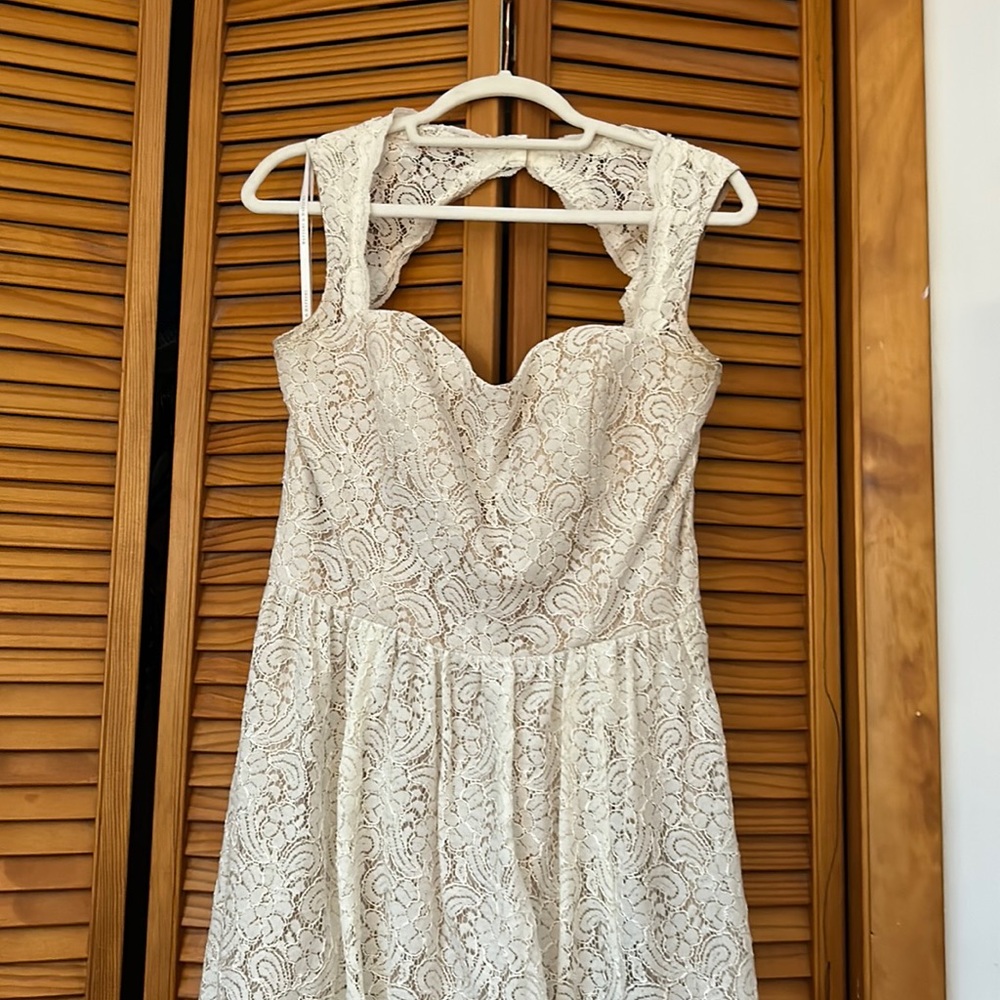 Ivory/Nude Lace knee length dress